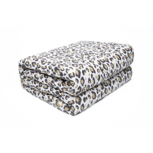 Printed Leopard Cotton Adults Weighted Blanket 7 layers Anti Anxiety Blanket